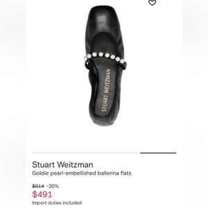 STUART WEITZMAN Goldie pearl ballerina flats